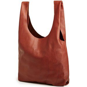 BAGGU leather tote market bag